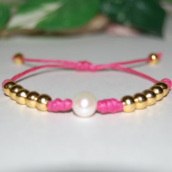 Pearl Bracelet,Pearl Drawstring Bracelet,Good Luck Bracelet,Fresh Water Pearl - Picture 3 of 3